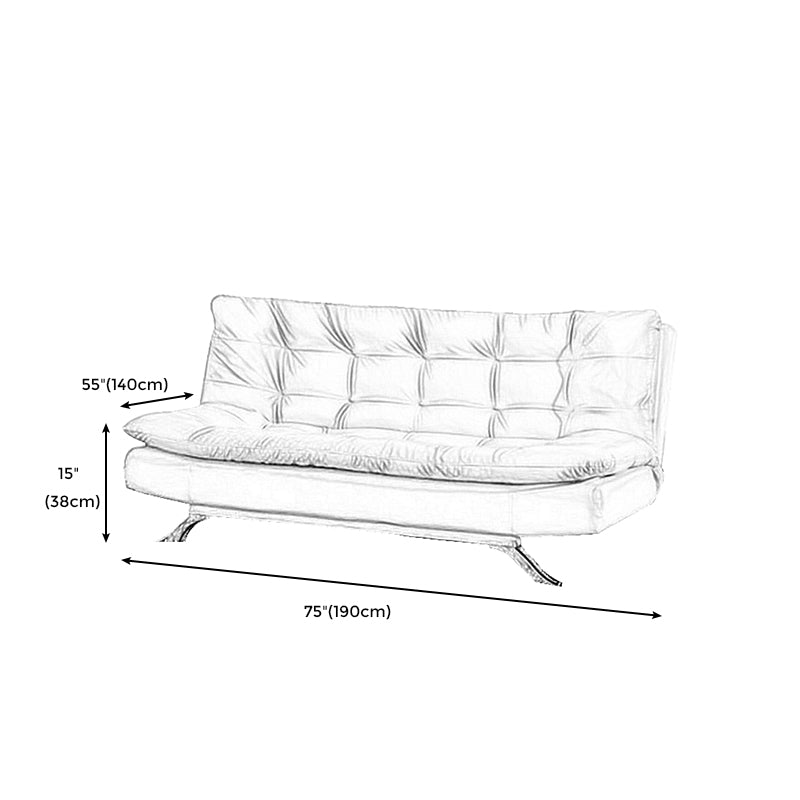 Armless Sofa Chaise Square Seating Settee for Living Room Bonus Room