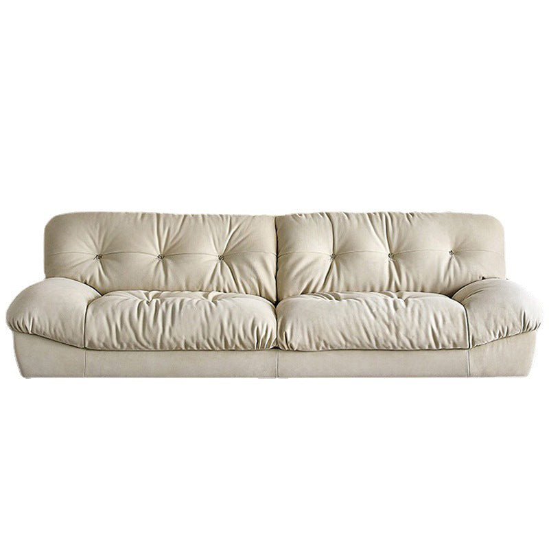 Clump Back Latex/down Upholstery Filled Matte Tech Fabric Upholstered Off-white Sofa