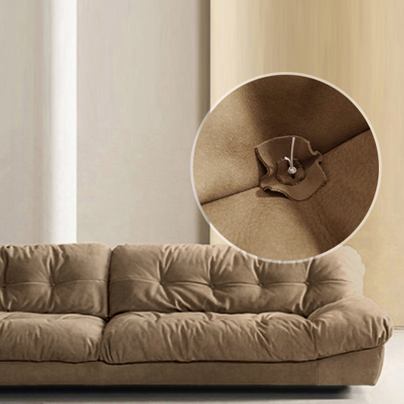 Clump Back Latex/down Upholstery Filled Matte Tech Fabric Upholstered Off-white Sofa