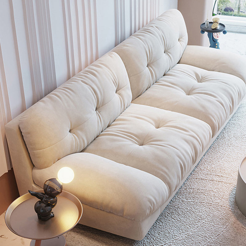 Clump Back Latex/down Upholstery Filled Matte Tech Fabric Upholstered Off-white Sofa