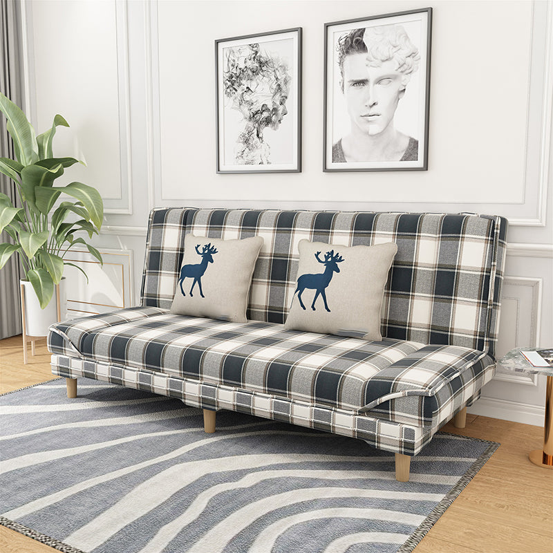 Contemporary Fabric Armless Standard Sofa Bed Dual Purpose Sofa for Living Room