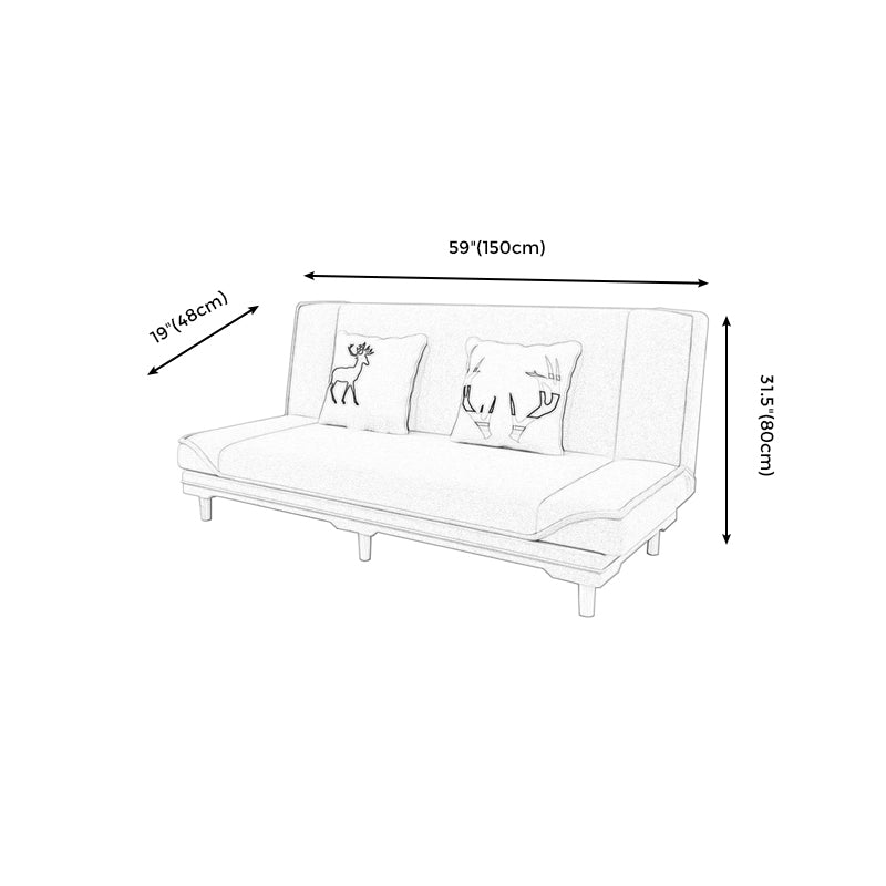 Contemporary Fabric Armless Standard Sofa Bed Dual Purpose Sofa for Living Room