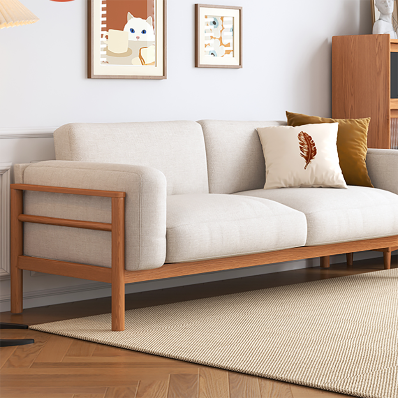 Fabric Loose Back Sofa 32.68" D x 59/66.93/78.74" W x 32.26" H Square Arm Sofa