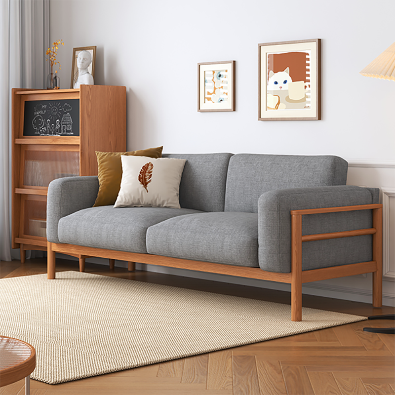 Fabric Loose Back Sofa 32.68" D x 59/66.93/78.74" W x 32.26" H Square Arm Sofa