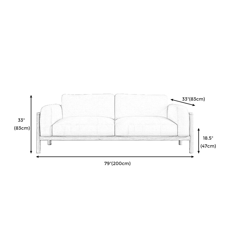Fabric Loose Back Sofa 32.68" D x 59/66.93/78.74" W x 32.26" H Square Arm Sofa