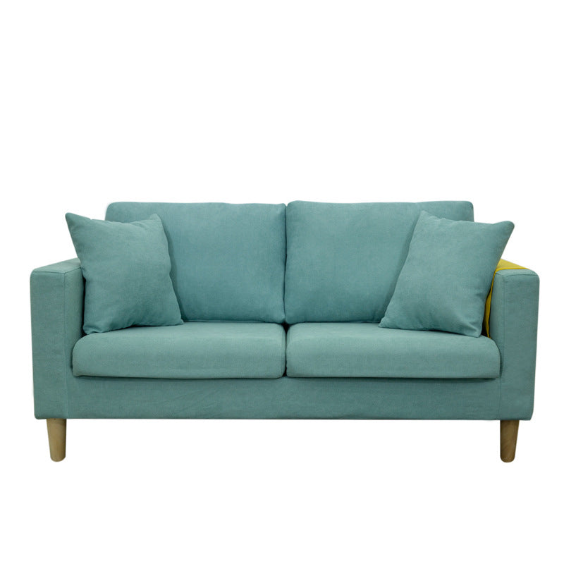 Modern Style Solid Wood Base Namib Material Cushion with Pillow Rectangular Sofa