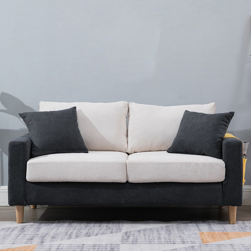 Modern Style Solid Wood Base Namib Material Cushion with Pillow Rectangular Sofa