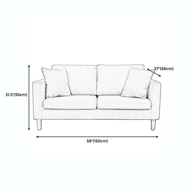 Modern Style Solid Wood Base Namib Material Cushion with Pillow Rectangular Sofa