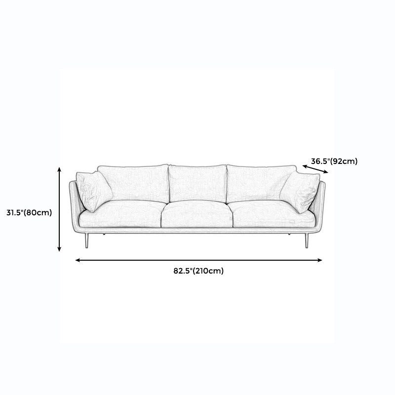 Modernisme Standaard Sofa 3/4-zitplaatsen Tuxedo Arm Sofa voor woonkamer