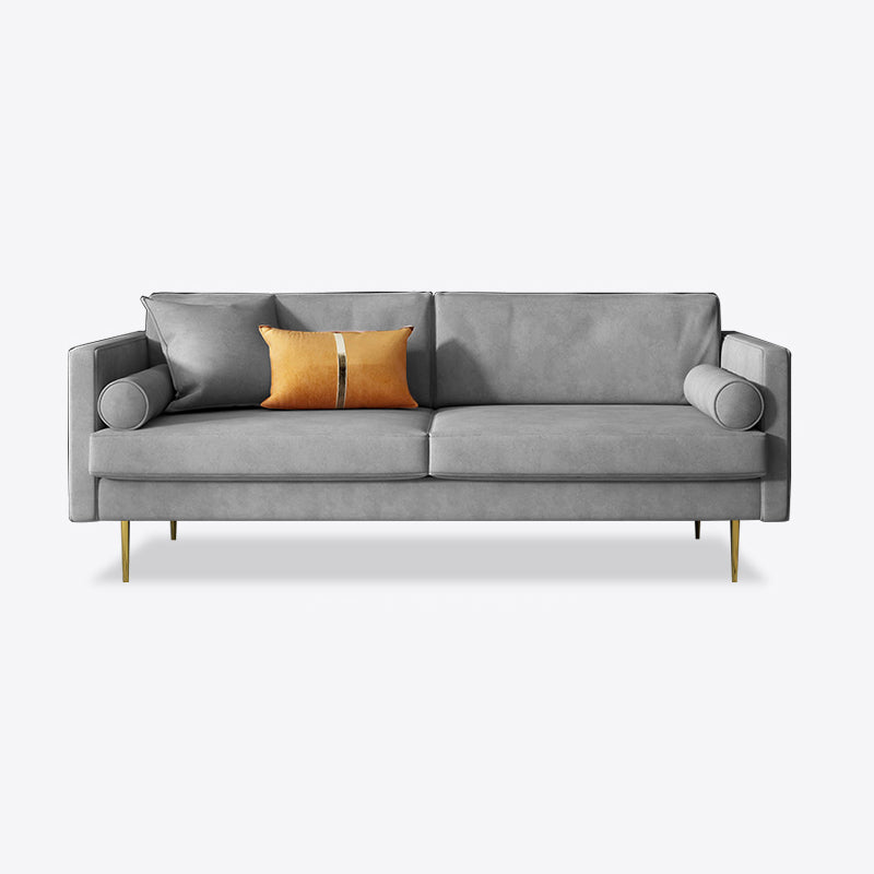 Canapé en velours à 2/3 places moderne du milieu du siècle de 31,5 po de large avec accoudoirs carrés