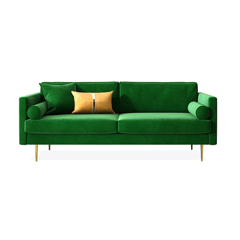 Canapé en velours à 2/3 places moderne du milieu du siècle de 31,5 po de large avec accoudoirs carrés