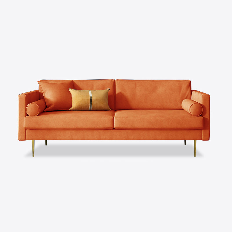 Canapé en velours à 2/3 places moderne du milieu du siècle de 31,5 po de large avec accoudoirs carrés
