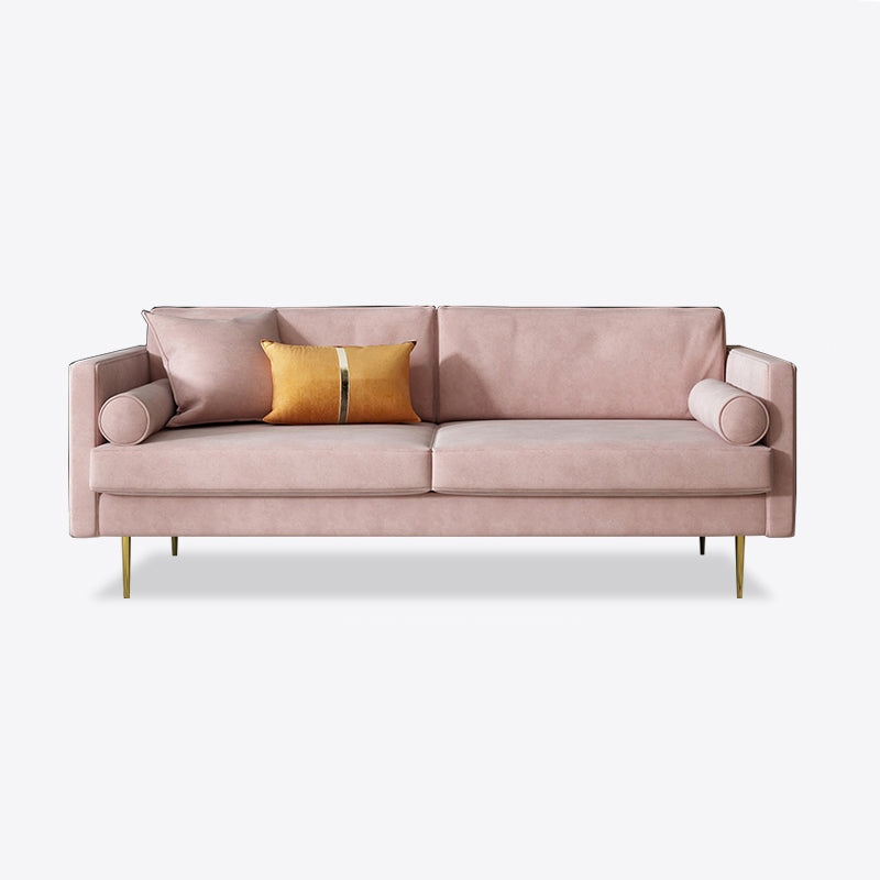 Canapé en velours à 2/3 places moderne du milieu du siècle de 31,5 po de large avec accoudoirs carrés