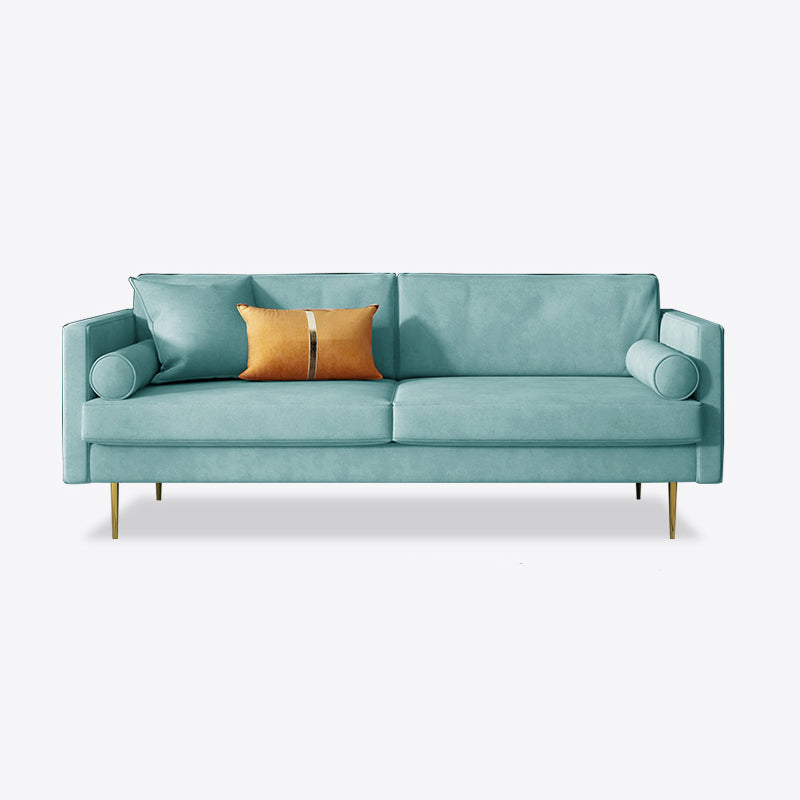 Canapé en velours à 2/3 places moderne du milieu du siècle de 31,5 po de large avec accoudoirs carrés