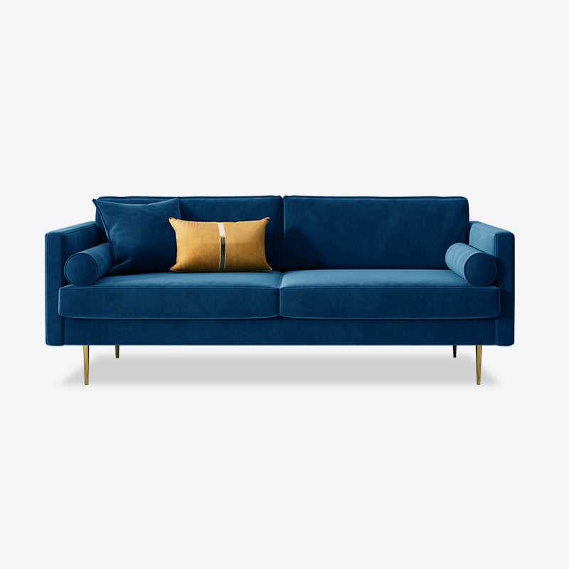 Canapé en velours à 2/3 places moderne du milieu du siècle de 31,5 po de large avec accoudoirs carrés