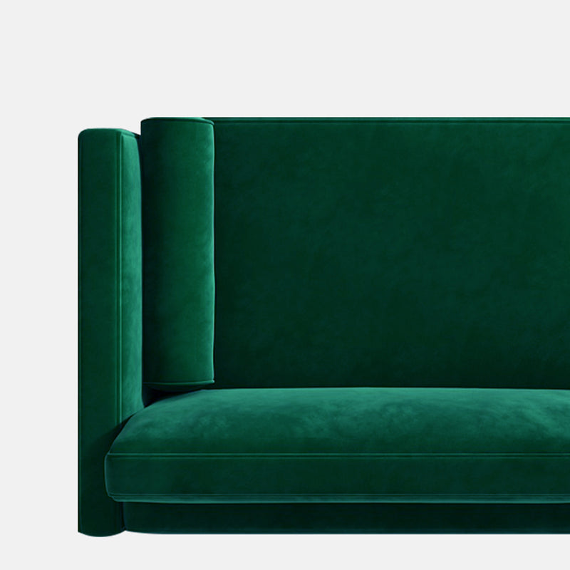 Canapé en velours à 2/3 places moderne du milieu du siècle de 31,5 po de large avec accoudoirs carrés