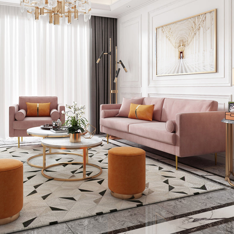 Canapé en velours à 2/3 places moderne du milieu du siècle de 31,5 po de large avec accoudoirs carrés