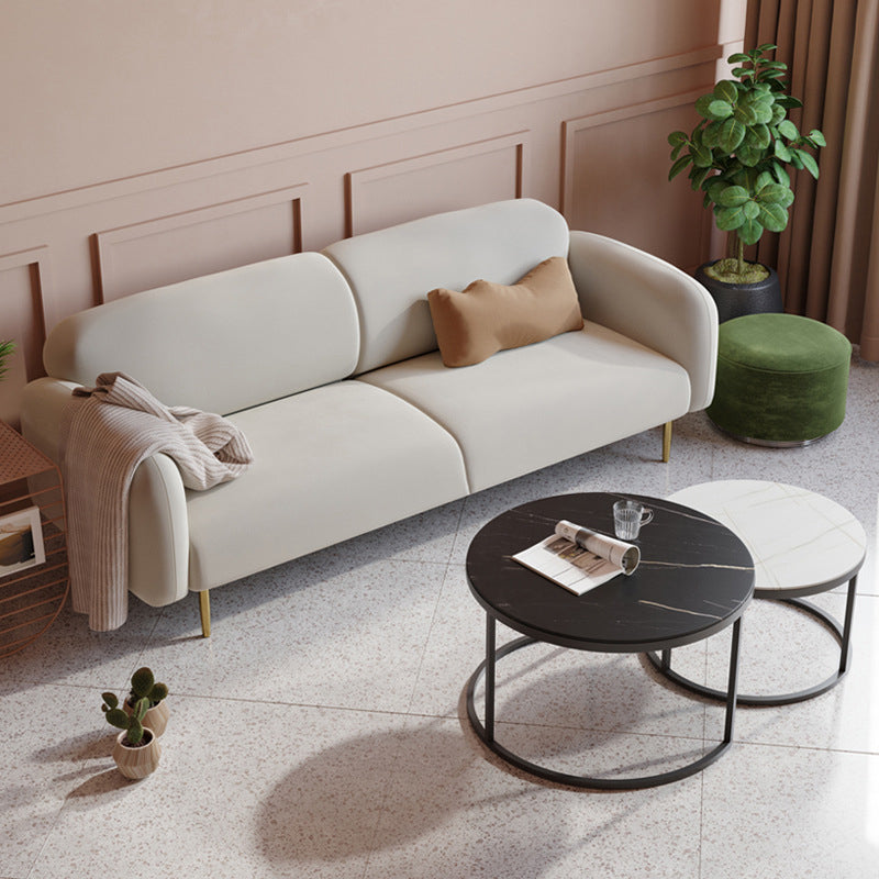 Modern Round Arm Standard Sofa 2/3-seater Metal Legs Sofa for Living Room