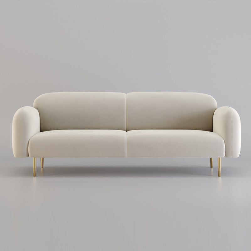Modern Round Arm Standard Sofa 2/3-seater Metal Legs Sofa for Living Room