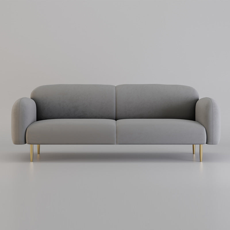 Modern Round Arm Standard Sofa 2/3-seater Metal Legs Sofa for Living Room