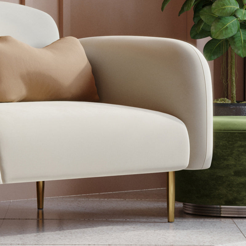 Modern Round Arm Standard Sofa 2/3-seater Metal Legs Sofa for Living Room
