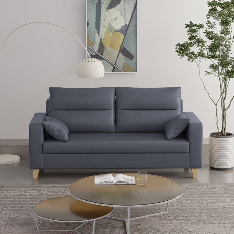 Polish Finish 2-seater Chaise Square Arm Sofa for Bonus Room Apartment