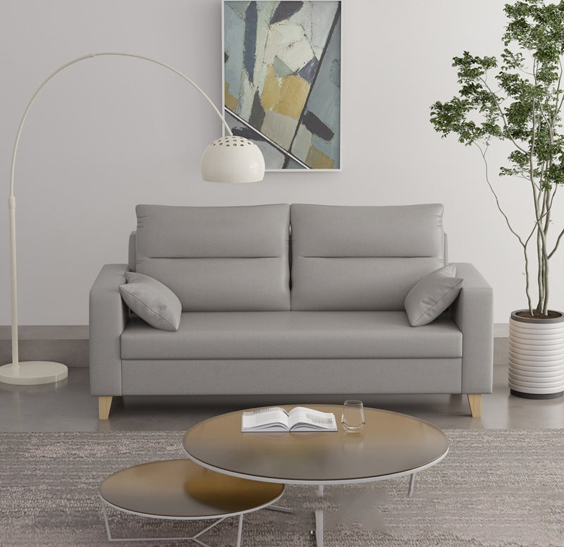 Polish Finish 2-seater Chaise Square Arm Sofa for Bonus Room Apartment