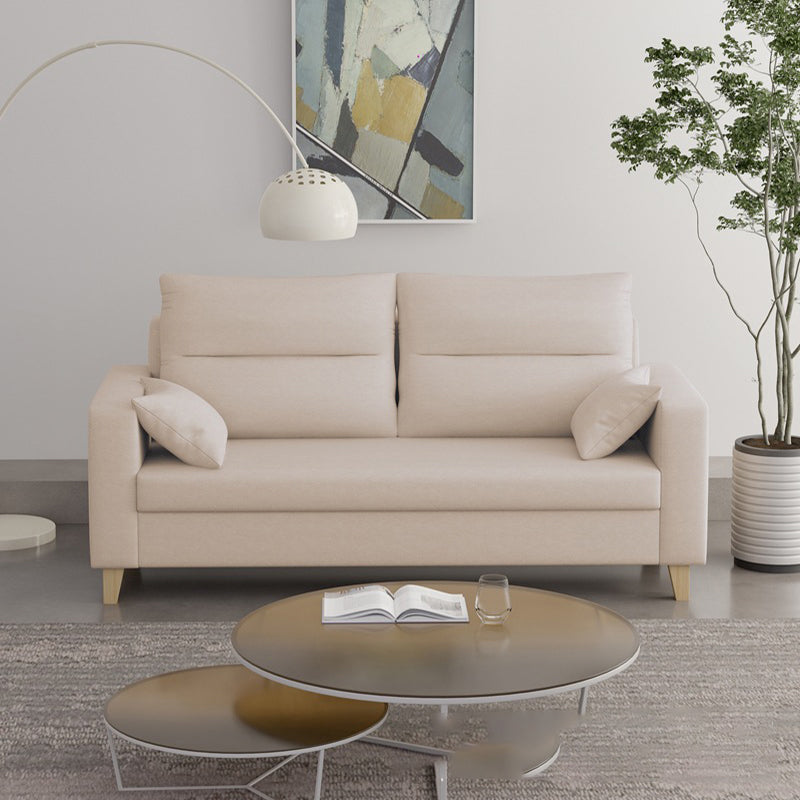 Polish Finish 2-seater Chaise Square Arm Sofa for Bonus Room Apartment