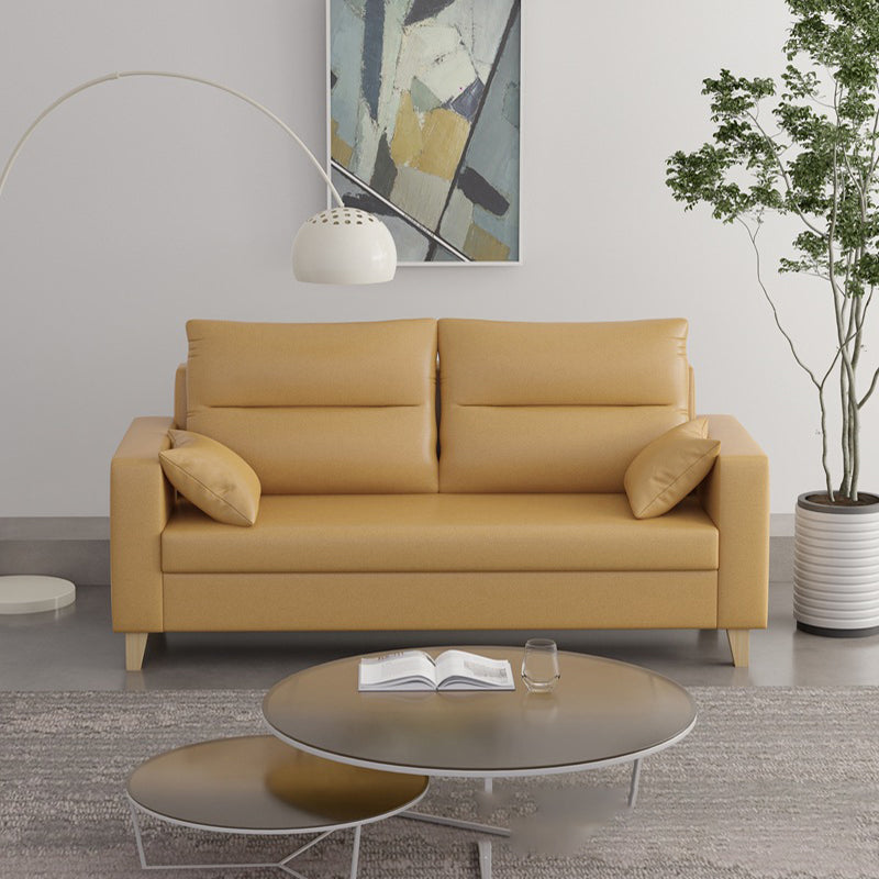 Polish Finish 2-seater Chaise Square Arm Sofa for Bonus Room Apartment