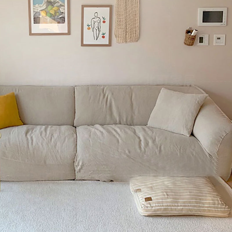 Canapé moderne en lin de 38,5 pouces avec accoudoirs et coussin pour le salon