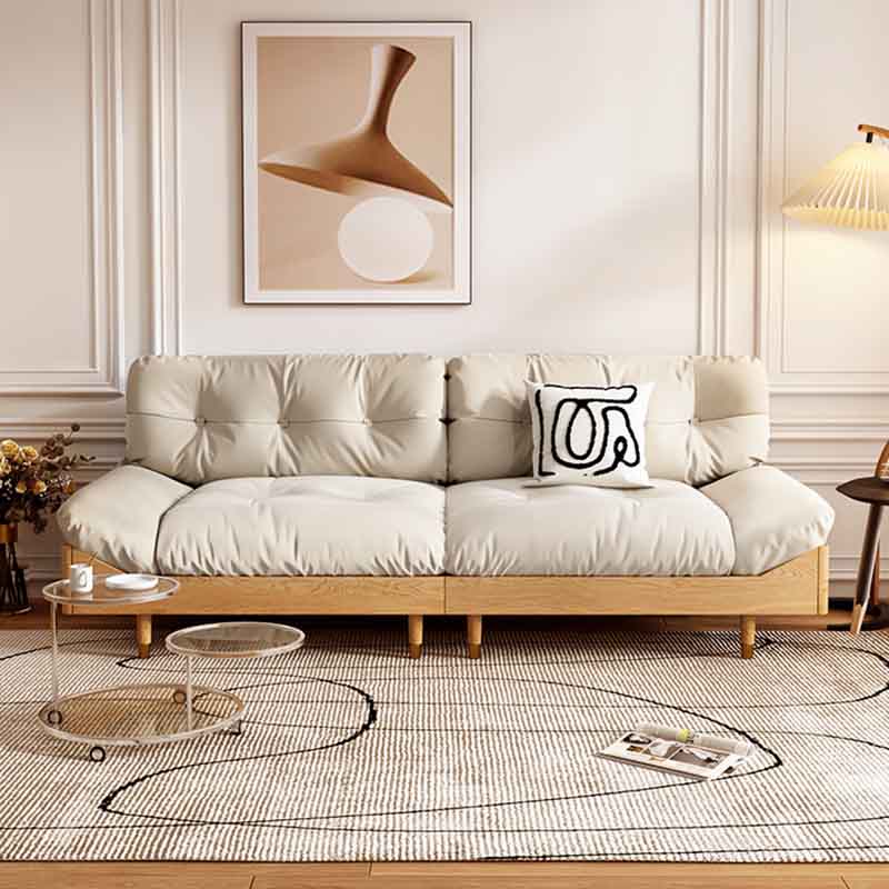 Modern Tufted Armless Sofa 35"W Loose Back Sofa for Living Room