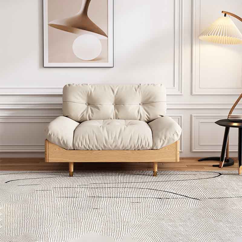 Modern Tufted Armless Sofa 35"W Loose Back Sofa for Living Room
