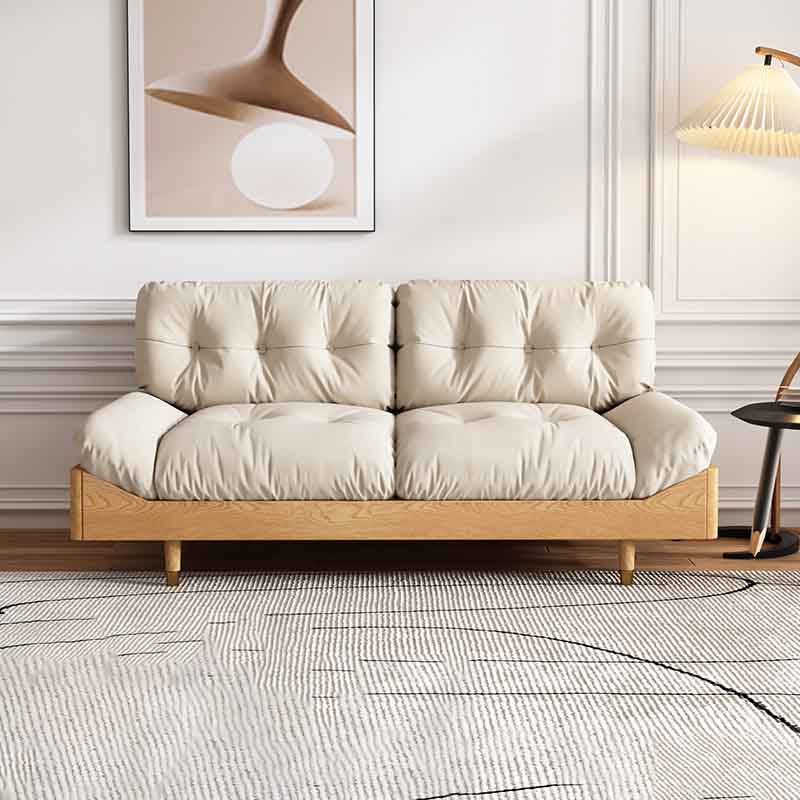 Modern Tufted Armless Sofa 35"W Loose Back Sofa for Living Room