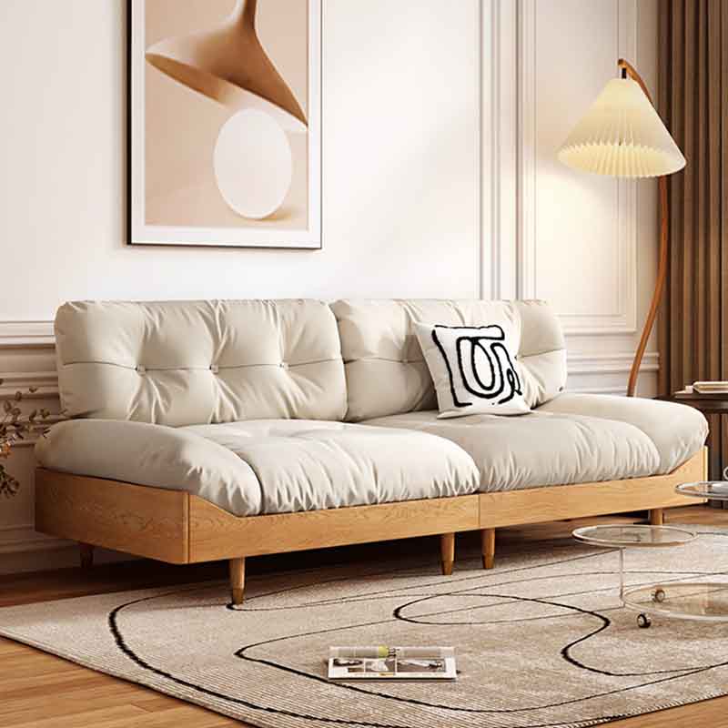 Modern Tufted Armless Sofa 35"W Loose Back Sofa for Living Room