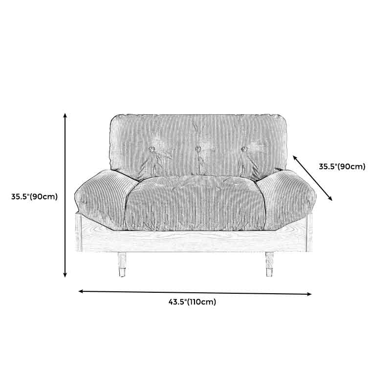 Modern Tufted Armless Sofa 35"W Loose Back Sofa for Living Room