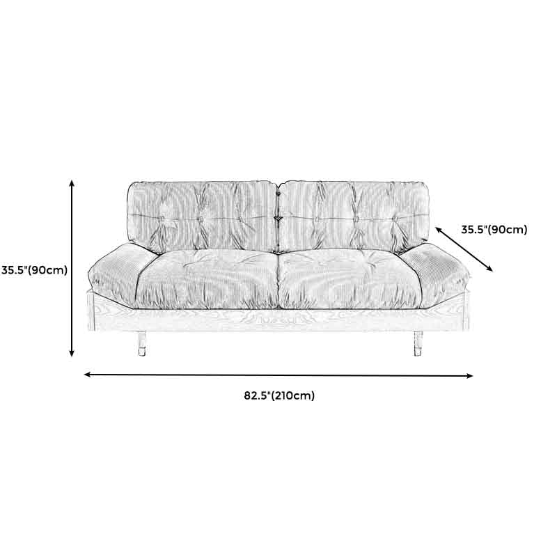 Modern Tufted Armless Sofa 35"W Loose Back Sofa for Living Room