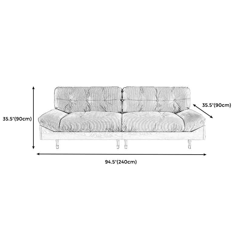 Modern Tufted Armless Sofa 35"W Loose Back Sofa for Living Room