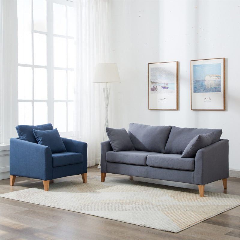 Modern Style Rectangular Sofa with Wooden Base and Namib Cushion