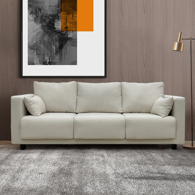 Square Arm Modern Sofa with Tight Seat and Loose Back for Living Room