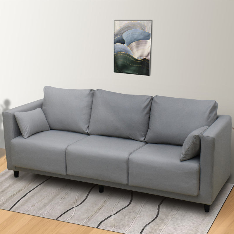 Square Arm Modern Sofa with Tight Seat and Loose Back for Living Room