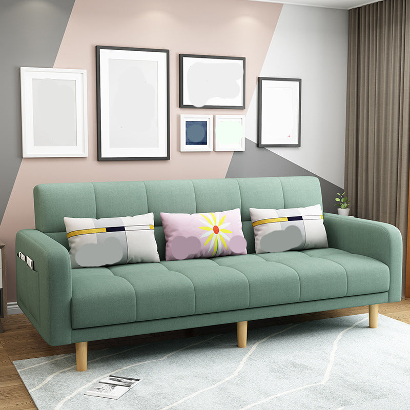 Modern Style Wooden Base Scientific Cloth Cushion with Pillow Rectangular Sofa