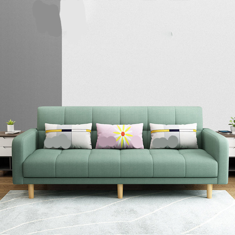 Modern Style Wooden Base Scientific Cloth Cushion with Pillow Rectangular Sofa