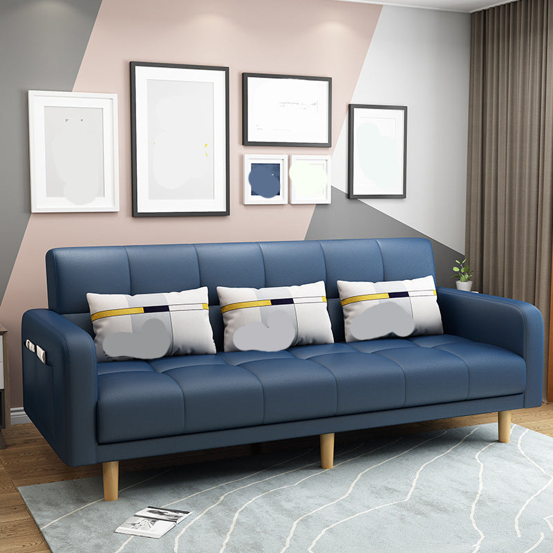 Modern Style Wooden Base Scientific Cloth Cushion with Pillow Rectangular Sofa