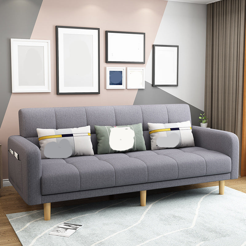 Modern Style Wooden Base Scientific Cloth Cushion with Pillow Rectangular Sofa