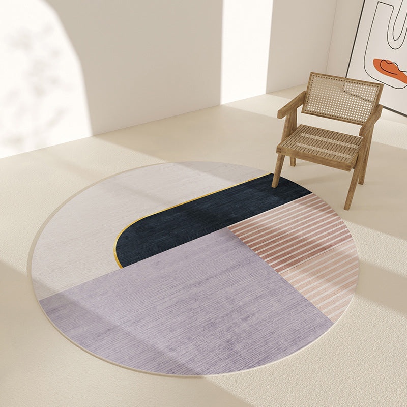 Navy Modern Rug Polyester Stripe Rug vlekbestendig vloerkleed voor thuisdecoratie