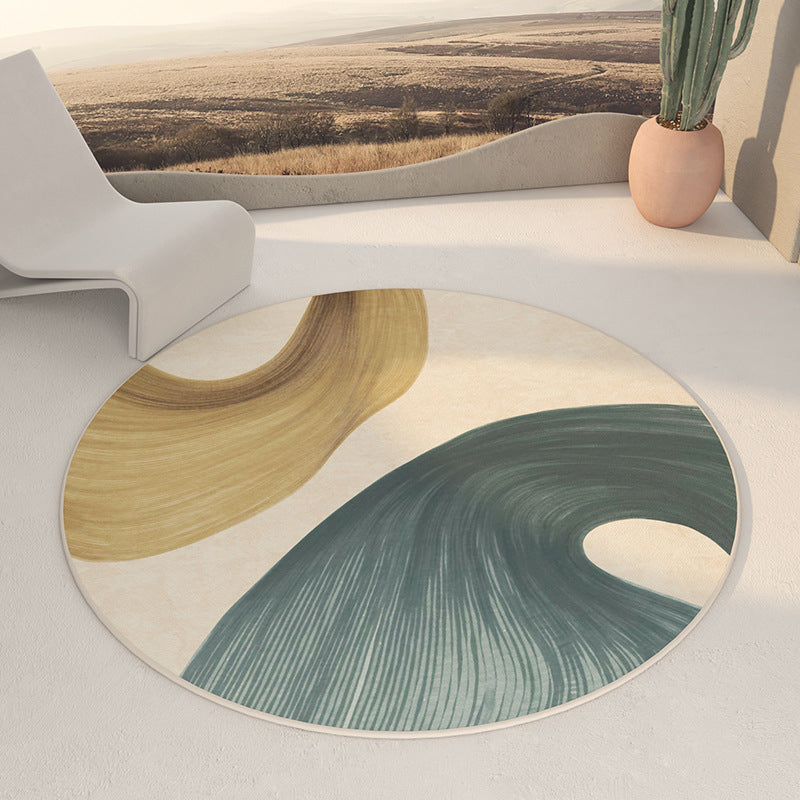 Navy Modern Rug Polyester Stripe Rug vlekbestendig vloerkleed voor thuisdecoratie