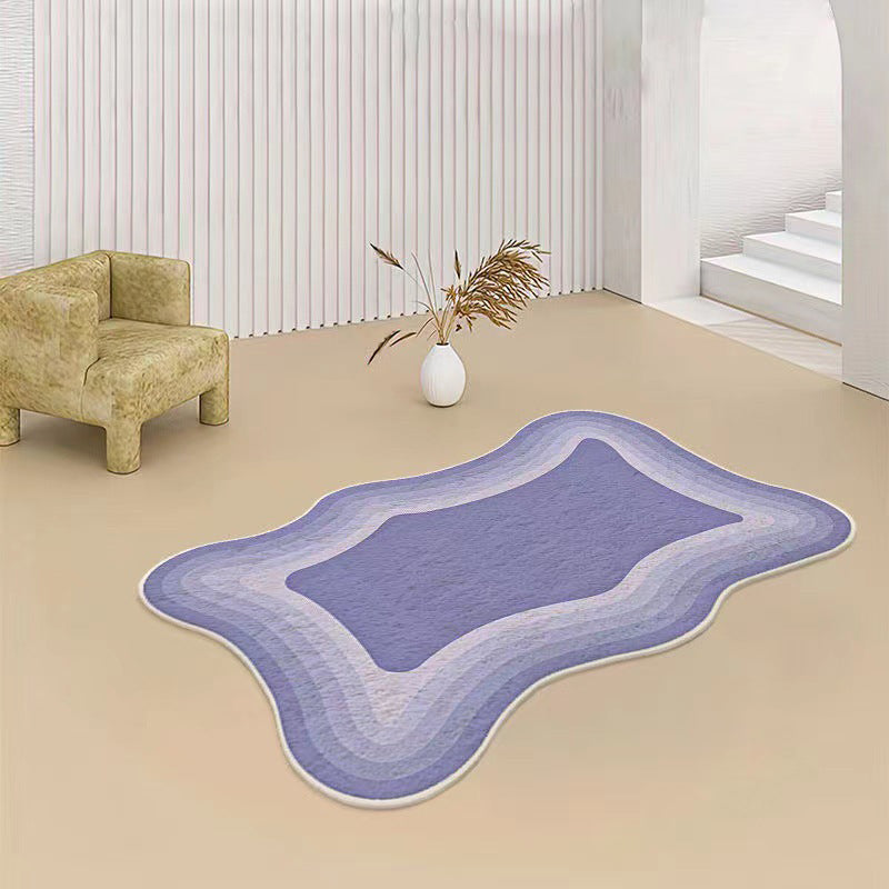 Purple Modern Rug Polyester Gradient Ramp Rug Washable Rug for Living Room