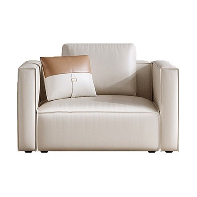 Square Armrest Latex/sponge Upholstered Tech Fabric Upholstered Off-white Sofa