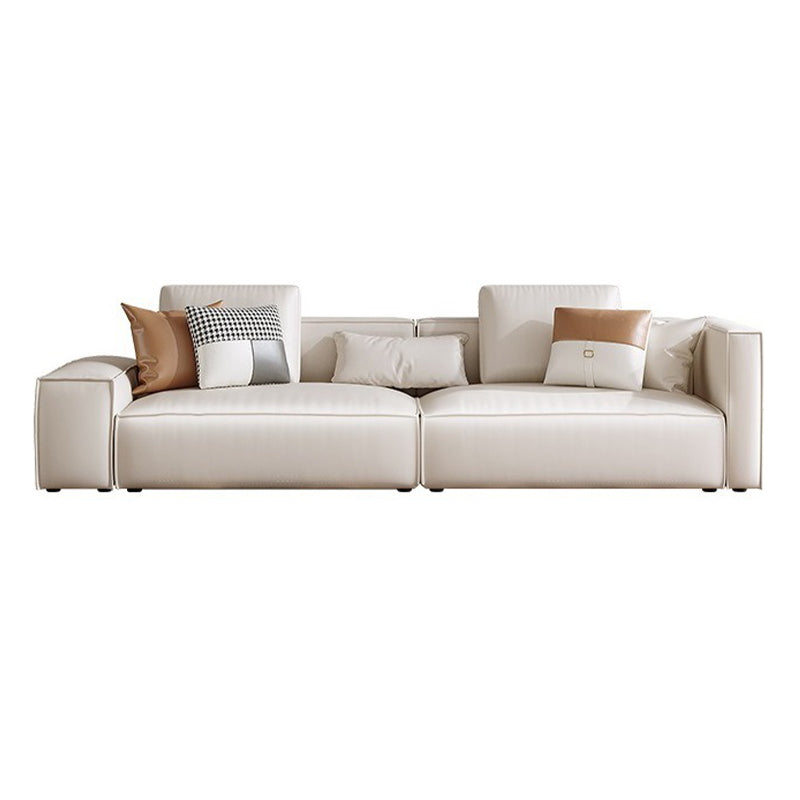 Square Armrest Latex/sponge Upholstered Tech Fabric Upholstered Off-white Sofa