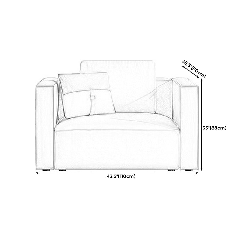 Square Armrest Latex/sponge Upholstered Tech Fabric Upholstered Off-white Sofa